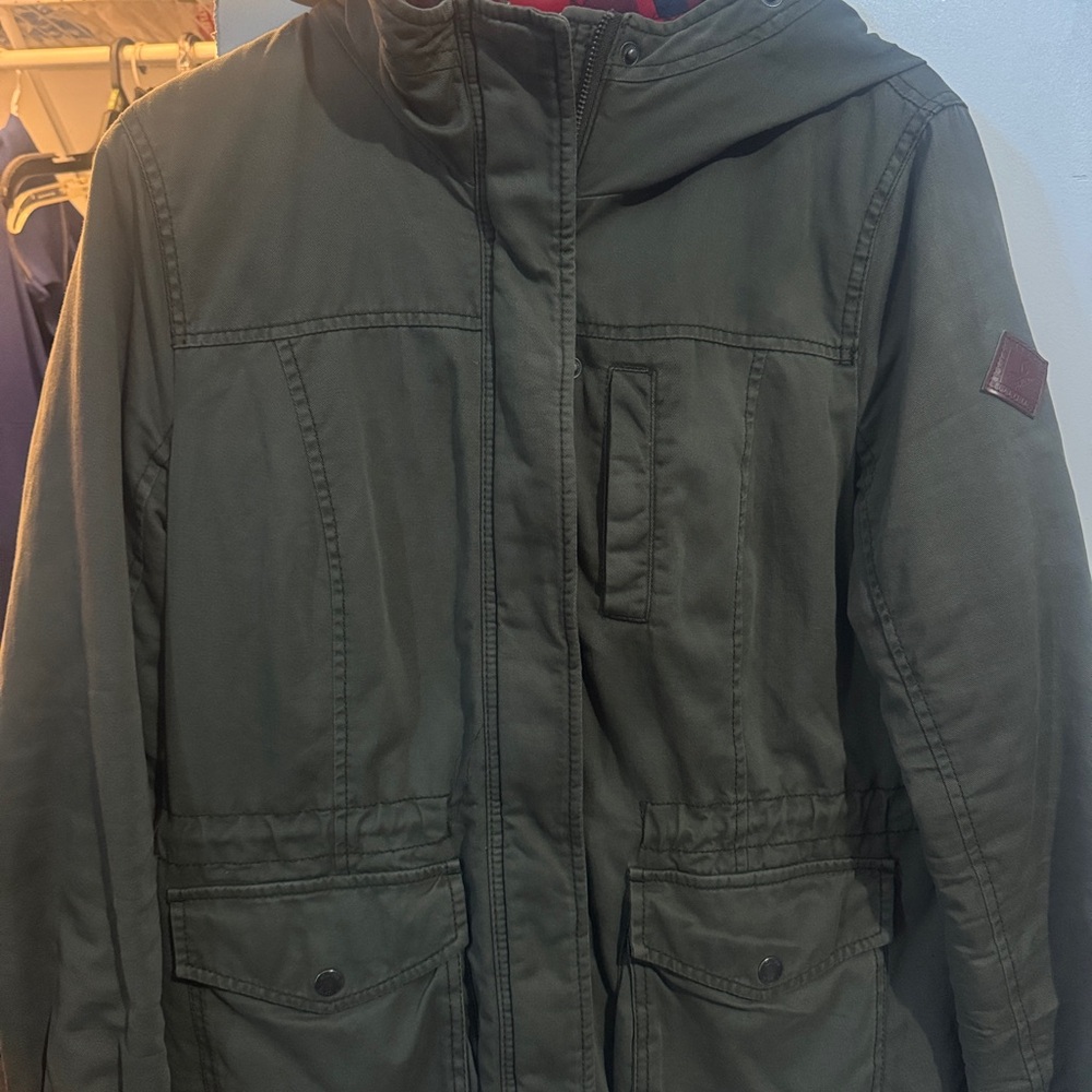 Hollister Olive Green Hooded Puffer Jacket